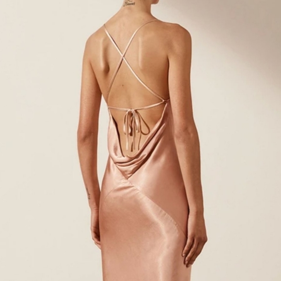 SHONA JOY LA LUNE COWL BACK MIDI DRESS 4 - Picture 2 of 14